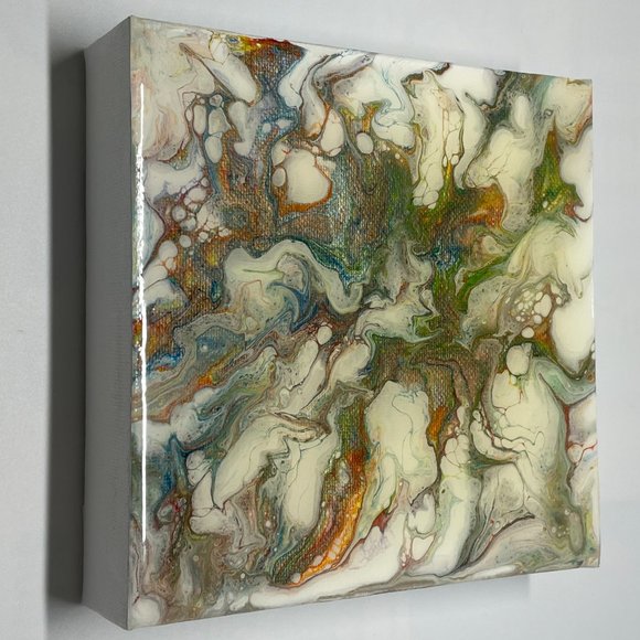 NWOT Fluid Art Abstract Painting, Acrylic Pour Art - Picture 6 of 9